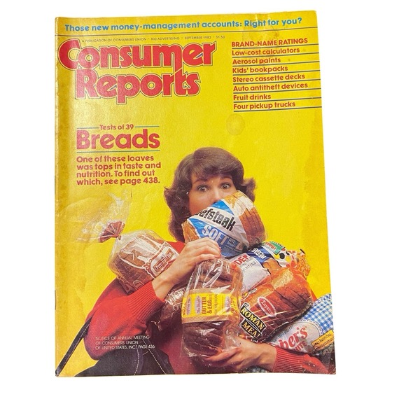 Consumer Reports Magazine‎ September 1982 Bread Ratings Vintage - Picture 1 of 4